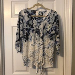 Chico’s tie waist 3/4 sleeve shirt